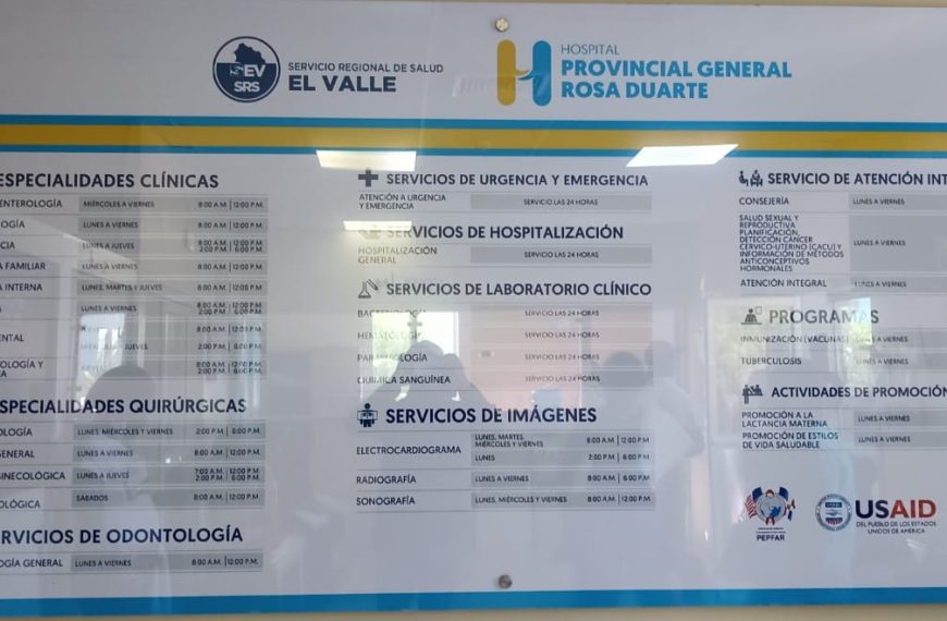 Hospital Provincial Rosa Duarte pone a disposici&oacute;n la Cartera de Servicios
